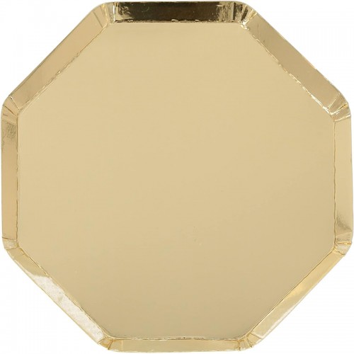 Pratos Dourados Octogonais